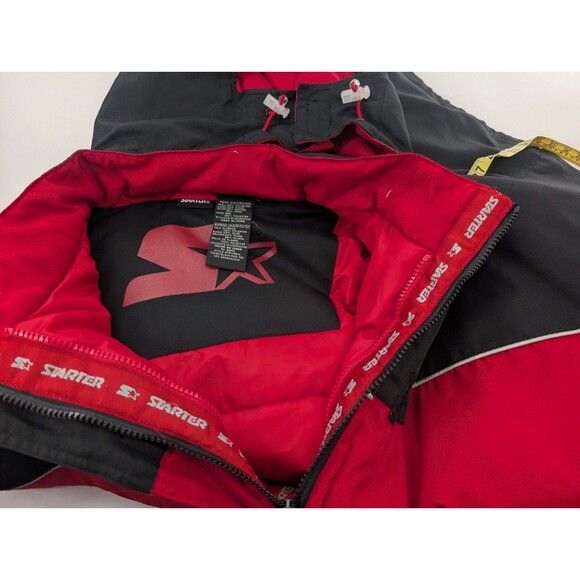 Starter Vintage Red Black Down Feather Puffer Ski Jacket Coat Size 2XL - Picture 8 of 14